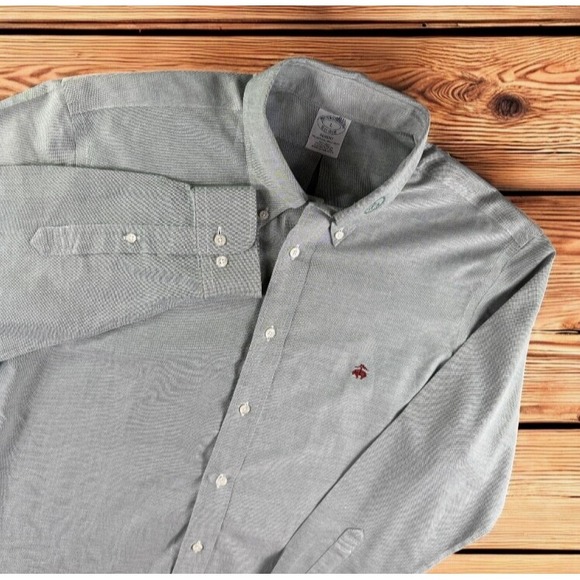 Brooks Brothers & Adriano Goldschmied Shirt Men L‎ Regent AG Embroidered Supima - Picture 1 of 11